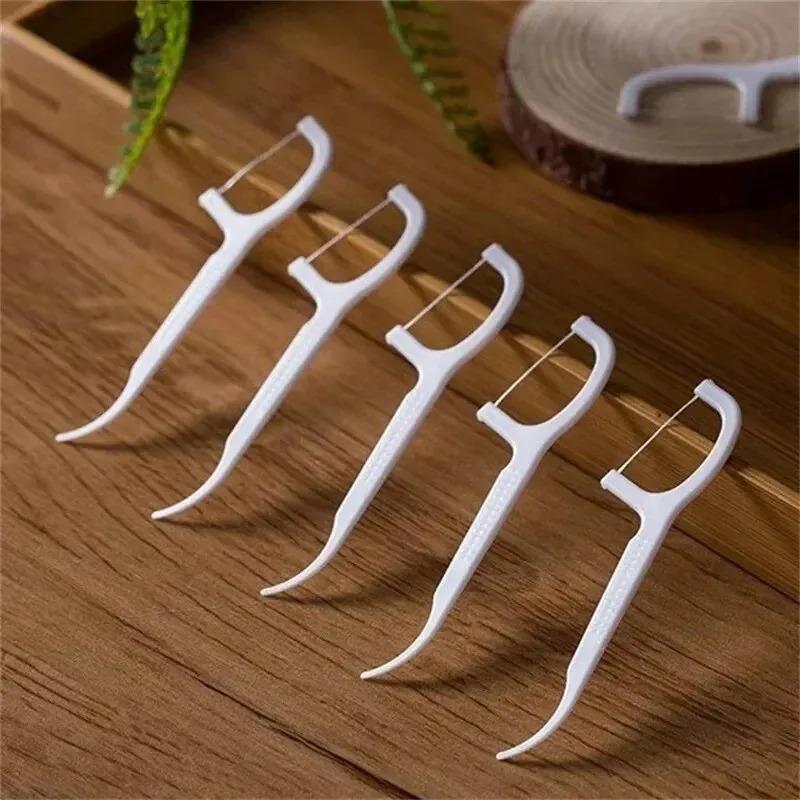 50-500 PCS Floss Family Pack Ultra-fine Toothpick Disposable Flat Floss Portable Portable Flossing Double Head Use
