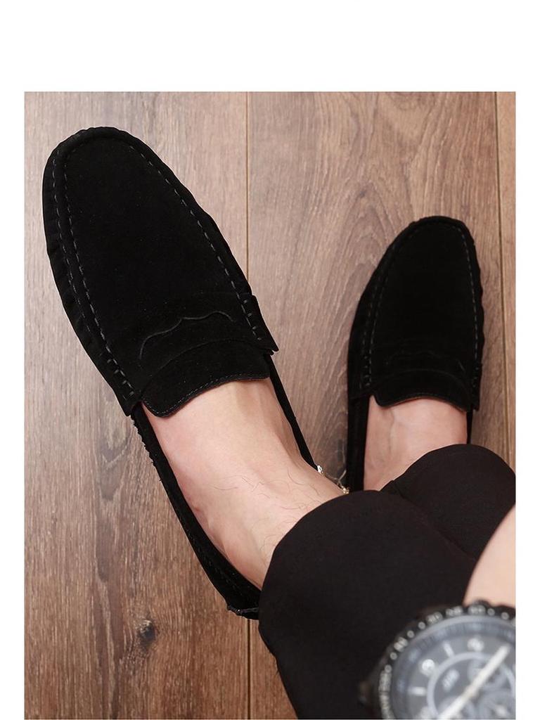 Men's Plus Size Suede Loafers: Lightweight, Slip-on, Formal Business Leather Shoes