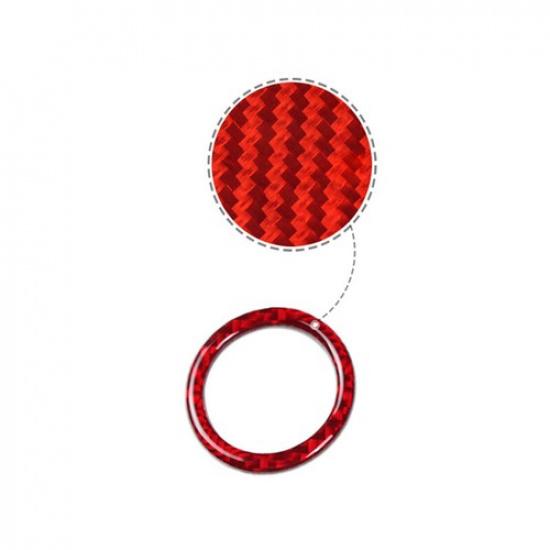 Red Carbon Fiber Engine Start Stop Button Ring Trim For BMW 3 E90 E92 E93 05-12