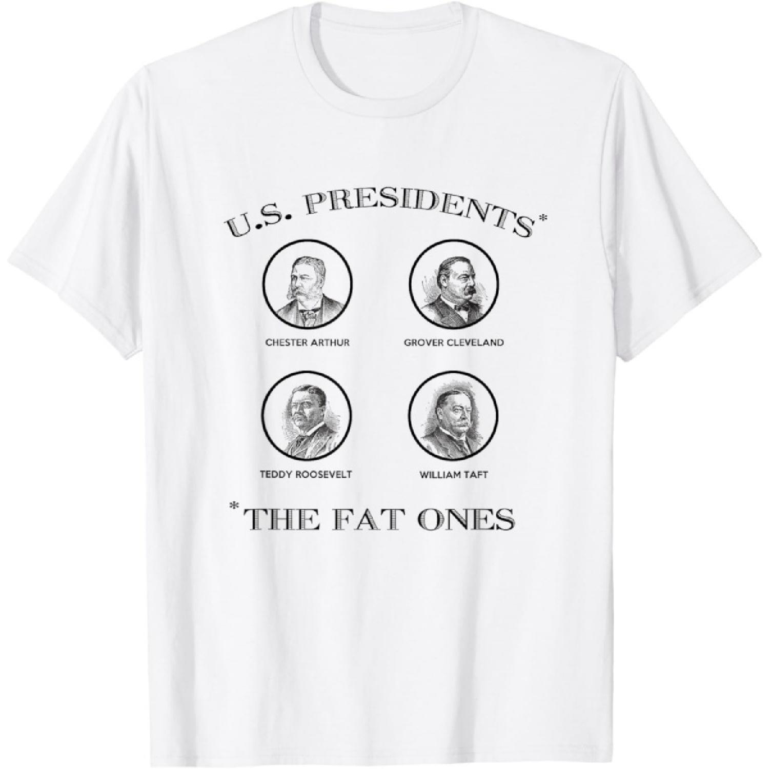 Fat United States Presidents Funny American History T-Shirt XXXXXL белый