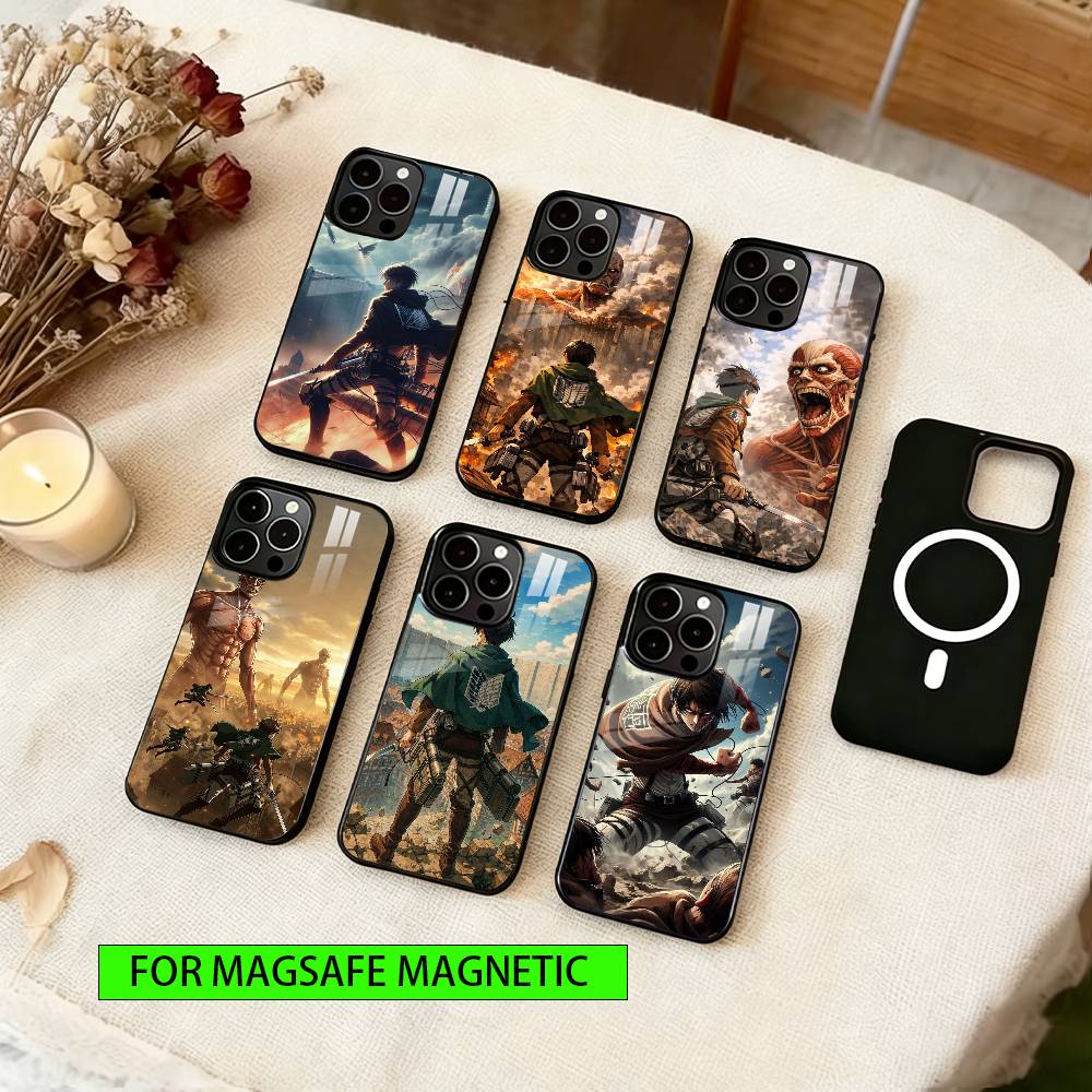 Eren Yeager Phone Case Magnetic with Magsafe Wireless Charging For iPhone17,16,15,14,13,12,11 Plus,Pro