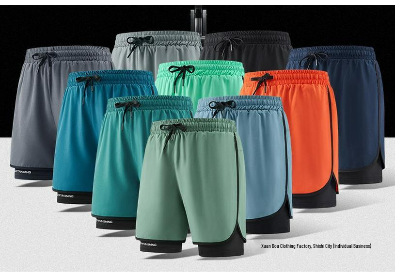 Unisex Quick-Dry Two-Piece Style Summer Sports Shorts for Running and Training