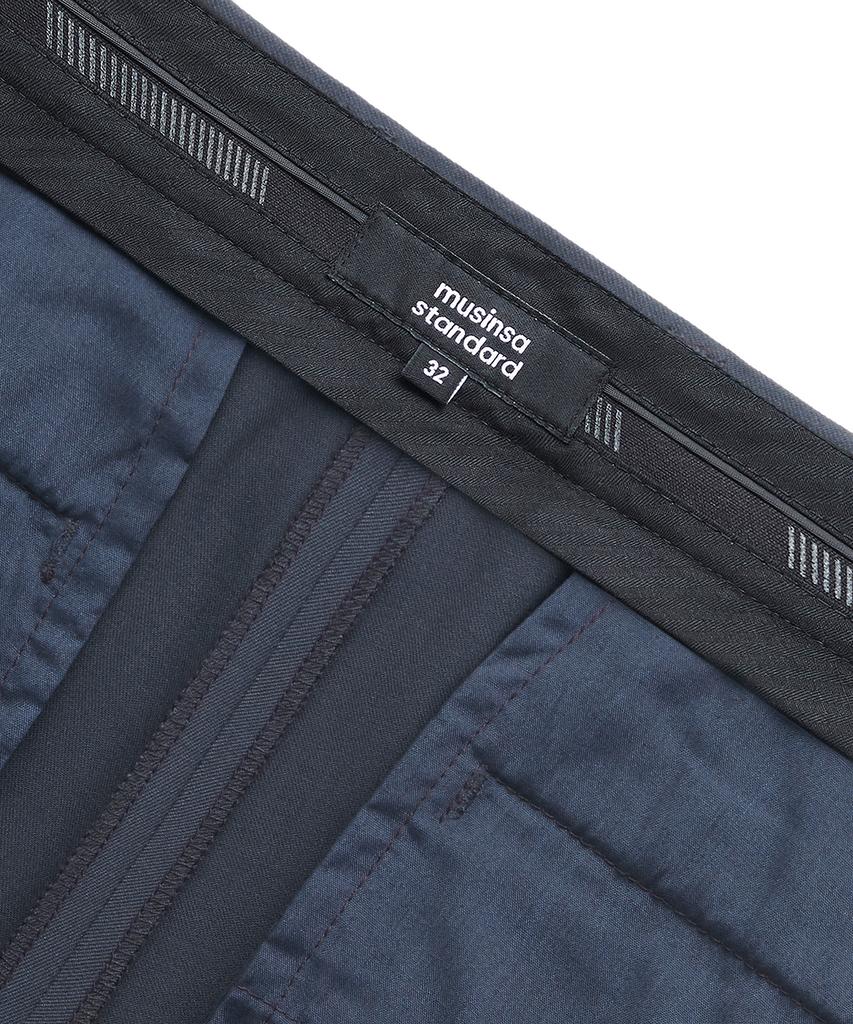 MUSINSA STANDARD Tapered Turn-Up Hidden Banding Crop Slacks [Blue Gray]