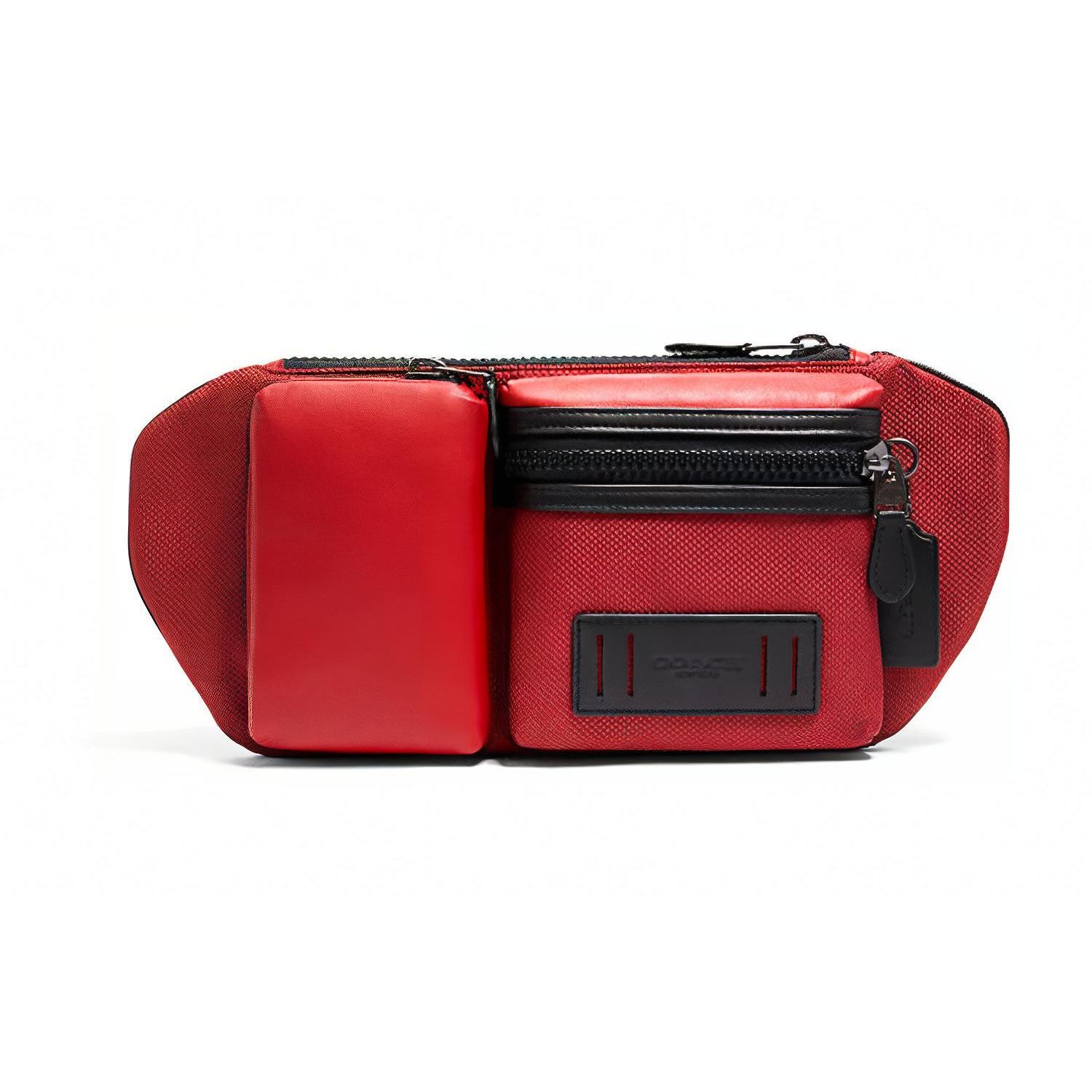 

Coach Rider 37 Multifunctional Casual Canvas And Calfskin Crossbody Waist Bag Large Men bags Red C1401-QBF8Q Basic Set (Bag+Dust Bag)