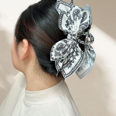 Bohemian Style Bow Hair Claw Cashew Paisley Shark Clip Large Size Hair Clips Boho Vacation Headwear Women Hair Accessories