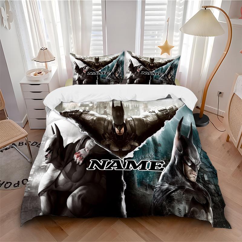 Custom Textile Superhero Compilation Bedding 3 Piece Set HD Print Duvet Cover Pillowcases for Teens Adult Bedroom Decoration