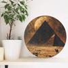 Vintage Metal Wall Art Retro Desert Pyramids Easy Hang Decor For Home Bar Cafe