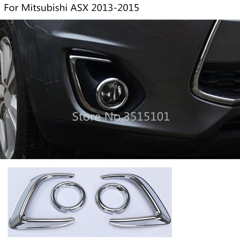 Car Head Front Fog Light Lamp Frame Stick Eyebrow ABS Chrome Cover Trim Sticker For Mitsubishi ASX 2013 2014 2015 2016 2017