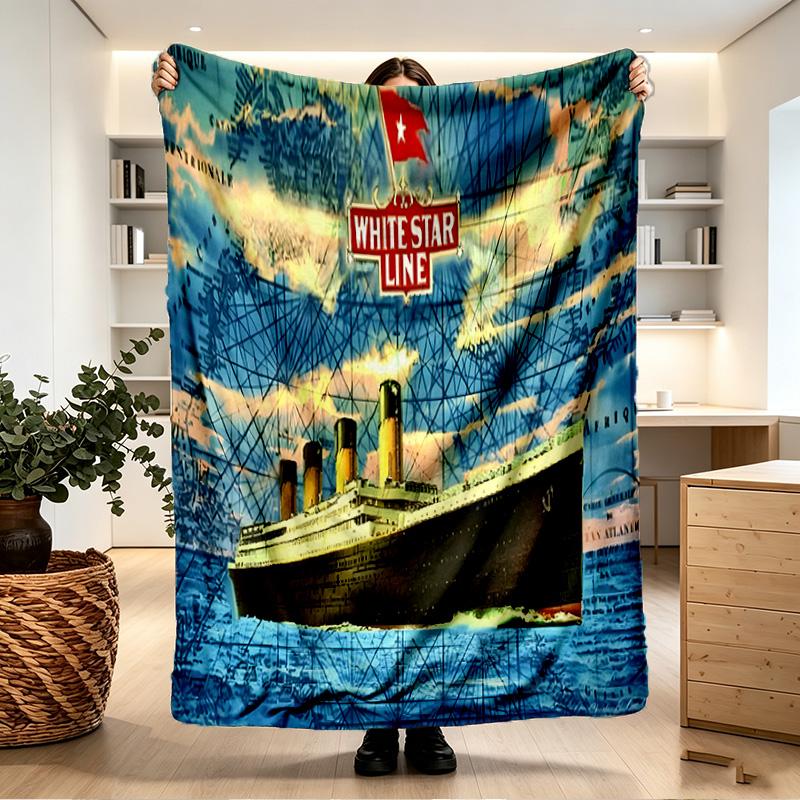 RMS Titanic Print Blanket - Soft & Comfortable, for Bedroom, Travel, Sofa, Home Decoration - Birthday Christmas Gift for Friend