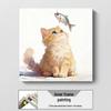 Modern Minimalist Kitten Cartoon Decorative Canvas for Living Room & Restaurant Wall Hanging