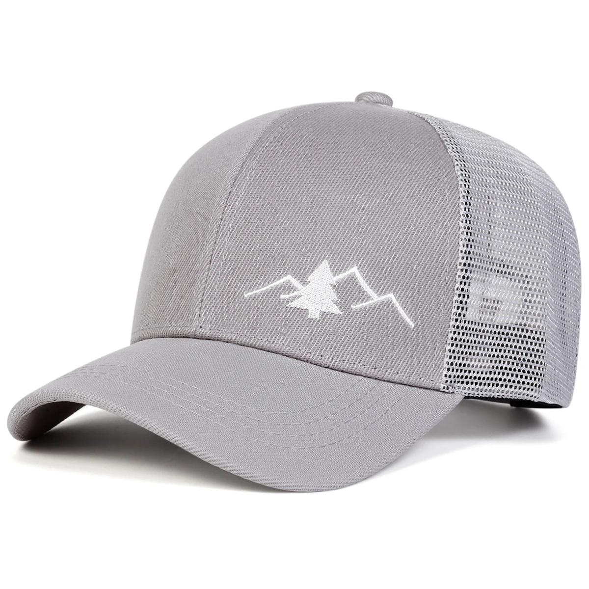 

Unisex Mountain Trees Embroidery Baseball Net Caps Spring And Summer Outdoor Adjustable Casual Hats Sunscreen Hat Sports Cap