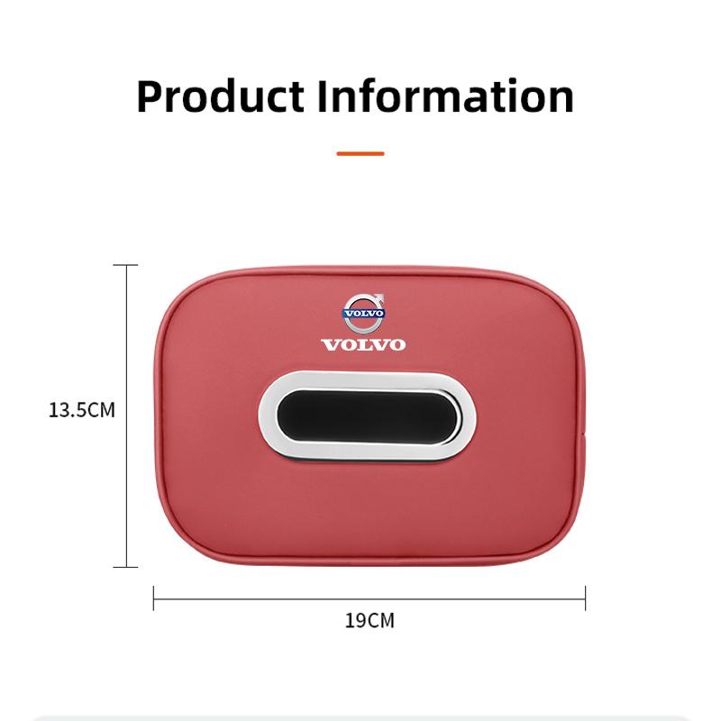 AABAO1 Microfiber Car Tissue Bag Hanging Vehicle Napkin Box For Volvo XC60 XC90 XC40 V60 V40 XC70 V50 S60 V70 S90 AWD S80 V90 EX30 ES90