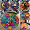 Creative Meditation Yoga Round Rug Anti-Slip Rug for Living Room Sofa Decor Bedroom Rug Exercise The Reading Area Floor Mat