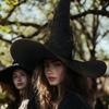 Halloween Witch Caps for Adult Unisex Crinkled Wizard Hat Roleplay Pointed Hat Theme Party Family Gathering Accessories