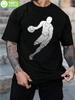 & WoBasketball Graphic T-shirt - 100% Cotton Drop Shoulder Short Sleeve