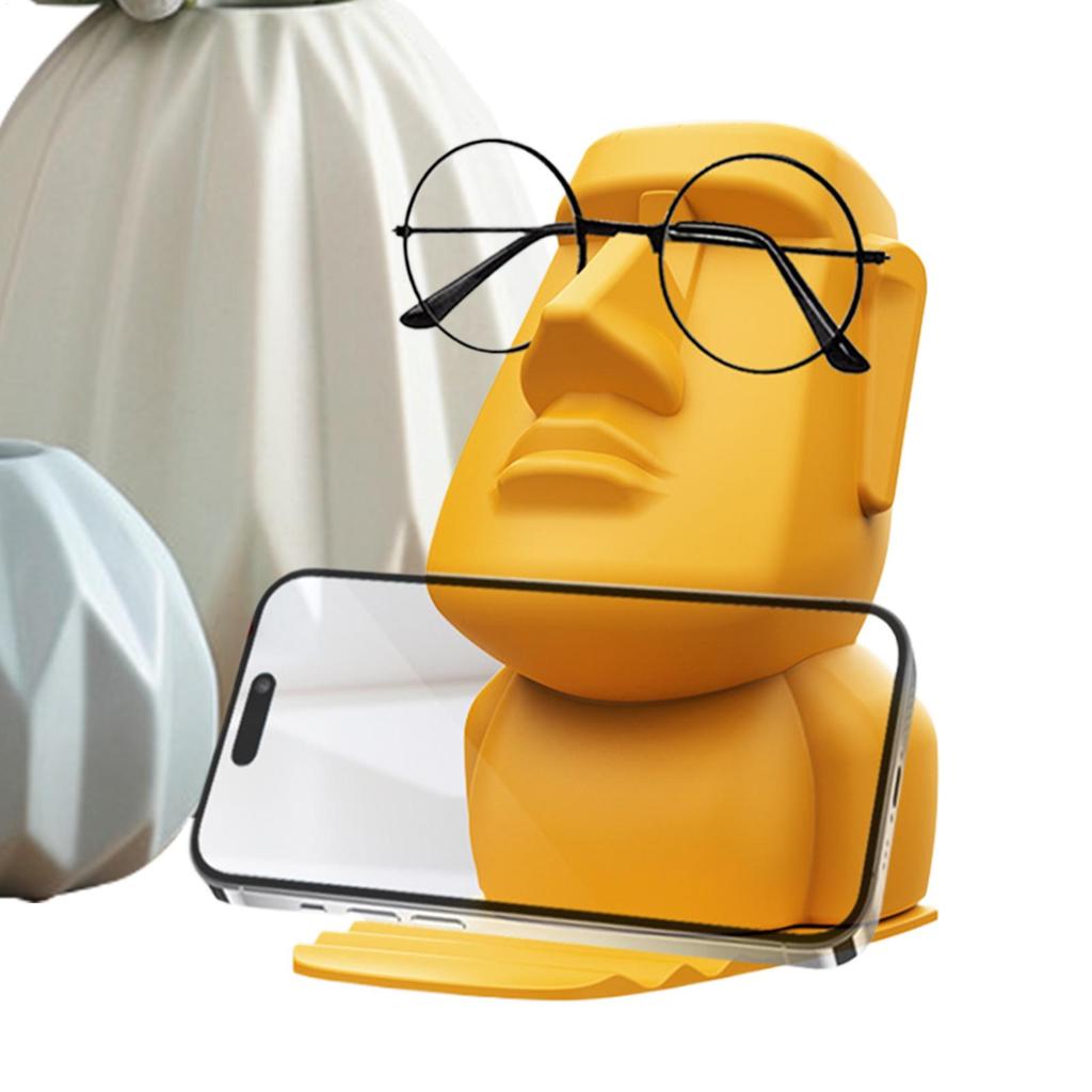 Kreativní pryskyřičné figurky sochy Moai ozdoba stojánek držák na brýle Velikonoční ostrov stojan na sluneční brýle dárek pro domácí dekoraci