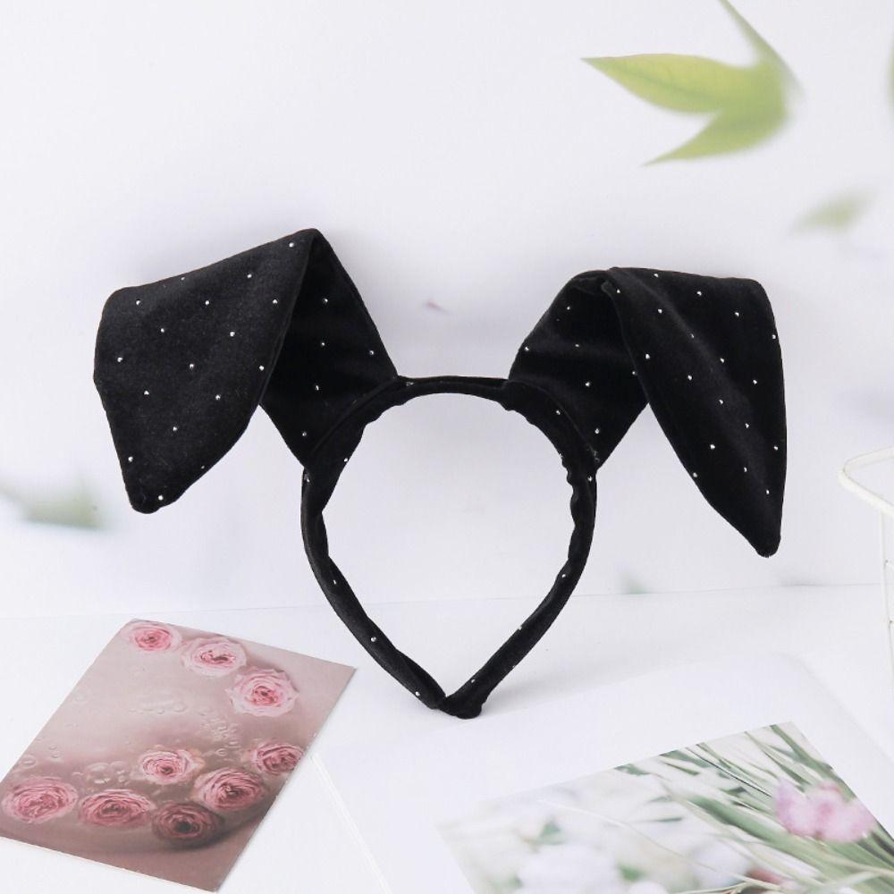 Velvet Fabric Rabbit Ear Headband Big Bunny Ears Party Headband Hair Accessories Christmas Party