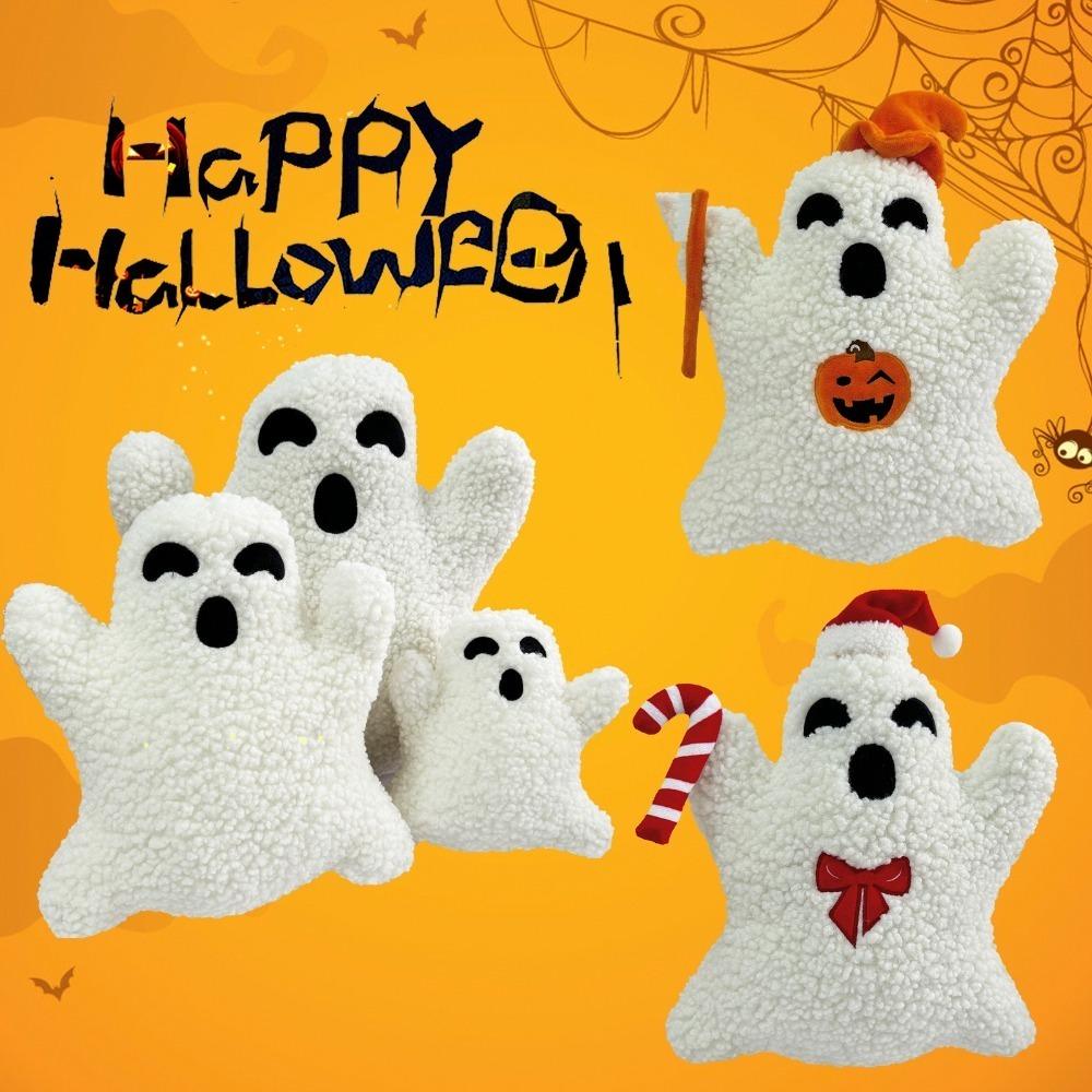 

White Halloween Ghost Pillow 16/20/30/40cm Stuffed Cushion Soft Spooky Pillows Festival Theme 16cm