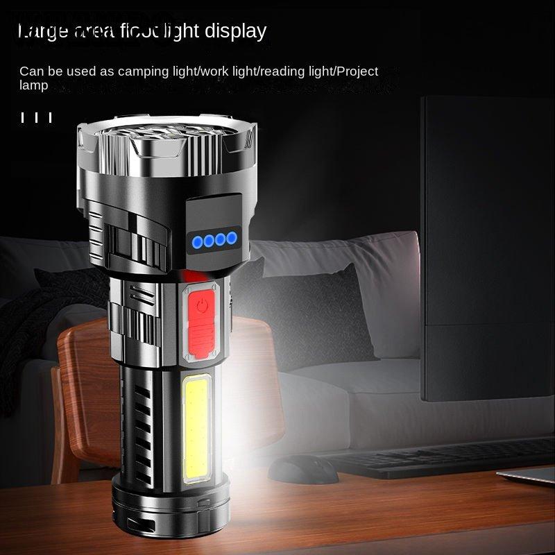 Powerful Torch Outdoor Rechargeable Led Side Light Home Portable Mini Lighting Multifunction Torch
