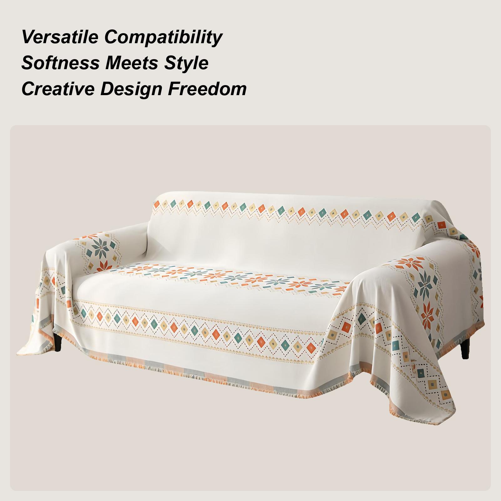 Двусторонний богемный чехол для дивана с кисточками мягкий чехол-защита для дивана 118x71 дюйм двусторонний защитный чехол для мебели China Mainland 16540₽