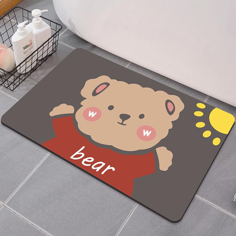 Desene animate cu uscare rapidă, pernă absorbantă, bucătărie, podea, ușă, covor, baie, antiderapant, anti-murdărire, covor de toaletă, desen animat, covor