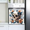 Smiling Skull Halloween With Flower Butterfly Stickers For Lounge Decor Area