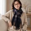 Soft Faux Cashmere Scarf Cozy Neck Warmer Shawl Atmosphere Plaid Scarf  New Year Party