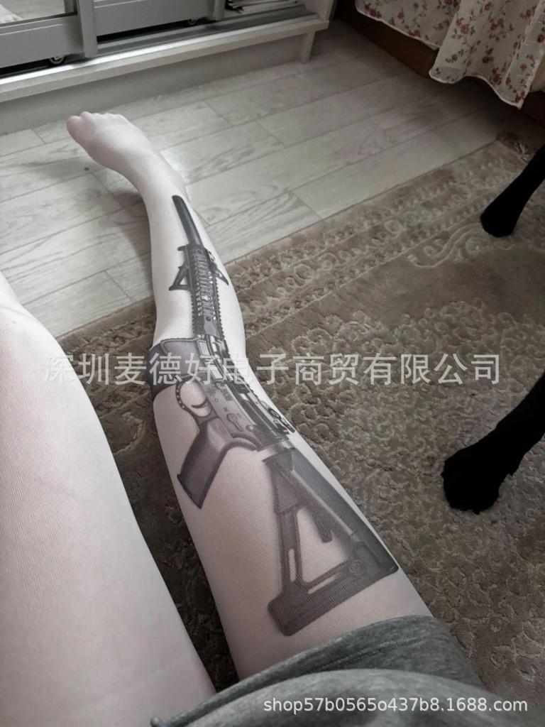 Punk Printed Long Socks Women's Sweet Cool Japanese Style Stockings Pantyhose Seasonal JK Socks Legs Warmers Sexy Accessories