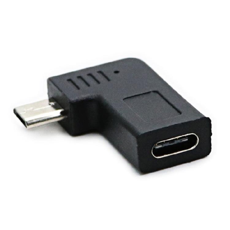 USB C To Micros USB Adapter Right Angle Type C Connectors For Convenient Use In Tight Space Charging & Syncing Converter