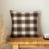 Classic Plaid Cushion Cover - Brown, Yellow & Rustic Red Throw Pillowcase with Zipper for Cozy Home Decor