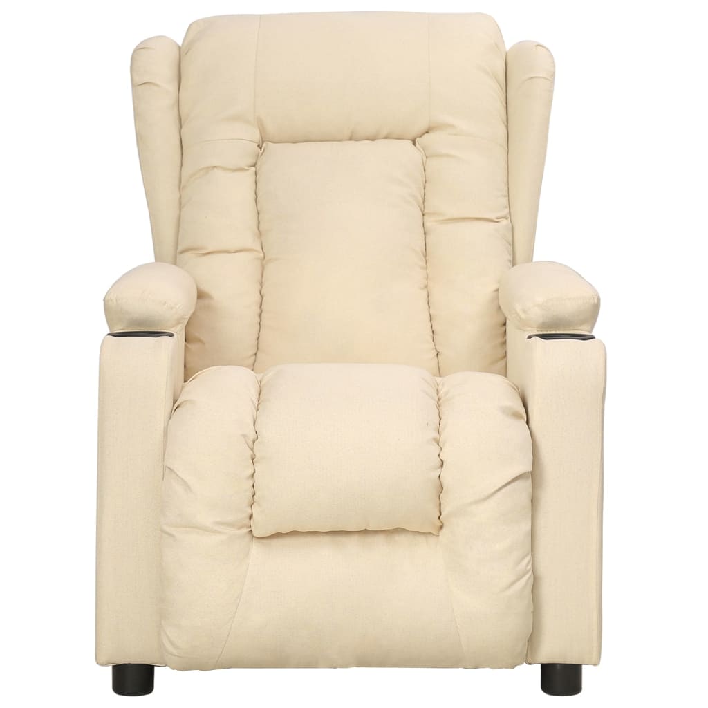 Cream Fabric Recliner Chair