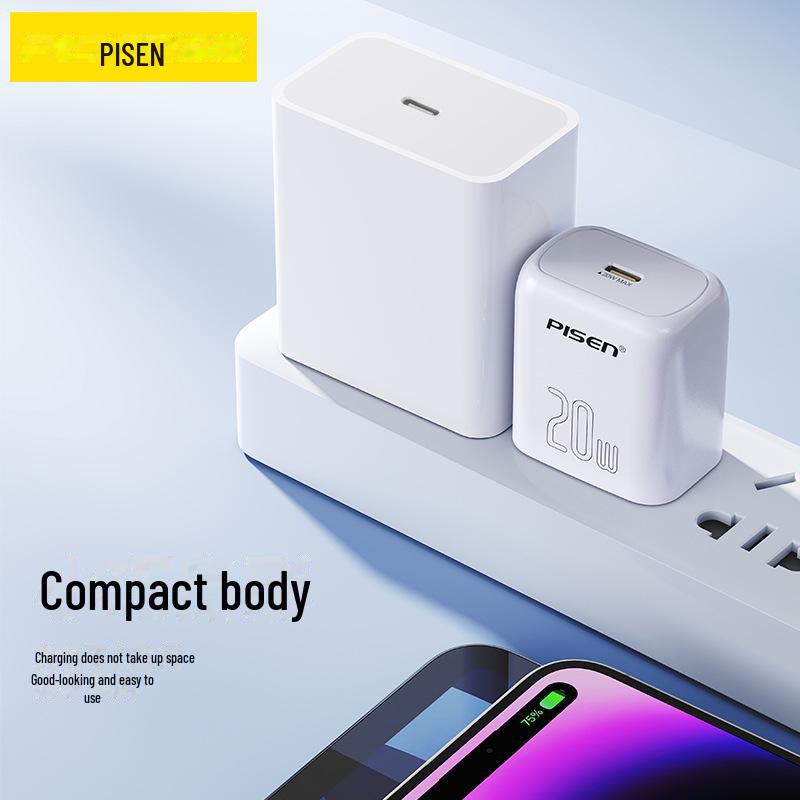 PISEN 20W Schnellladegerät für iPhone 13-16, PD Mini-Stecker