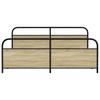 Metal Bed Frame without Mattress Sonoma Oak Finish 193 x 203 cm