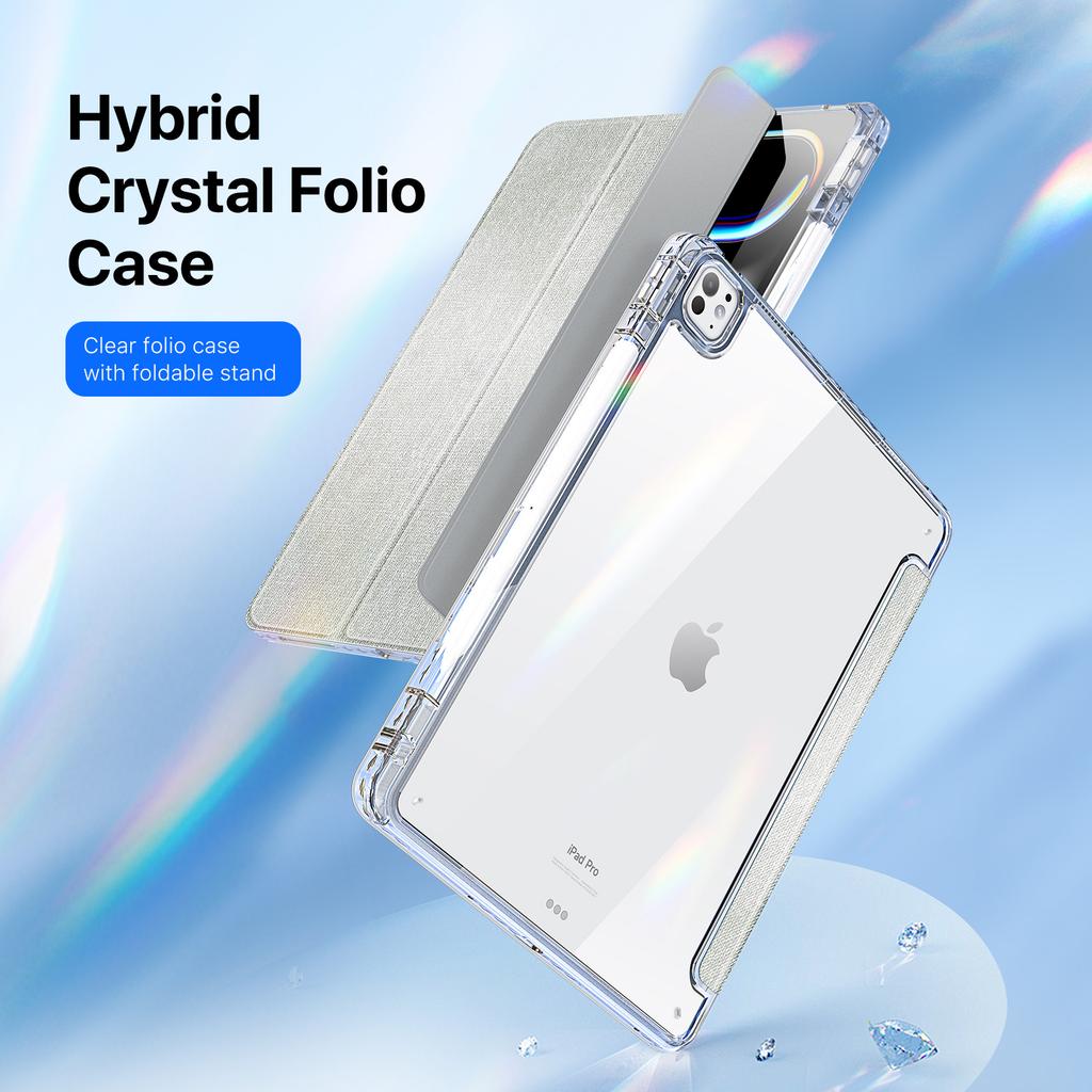 DUX DUCIS Unid Series For iPad Pro 13 (2024) Clear Tablet Case TPU+PC+PU Auto Wake/Sleep Cover with Pen Slot