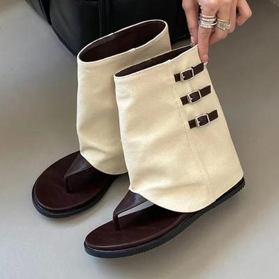 Fashion Comfortable Clip Toe Ankle Boots Women Fashion Round Toe Buckle Summer Boots Elegant Brand Designer Modern Boot Botas Para Mujer