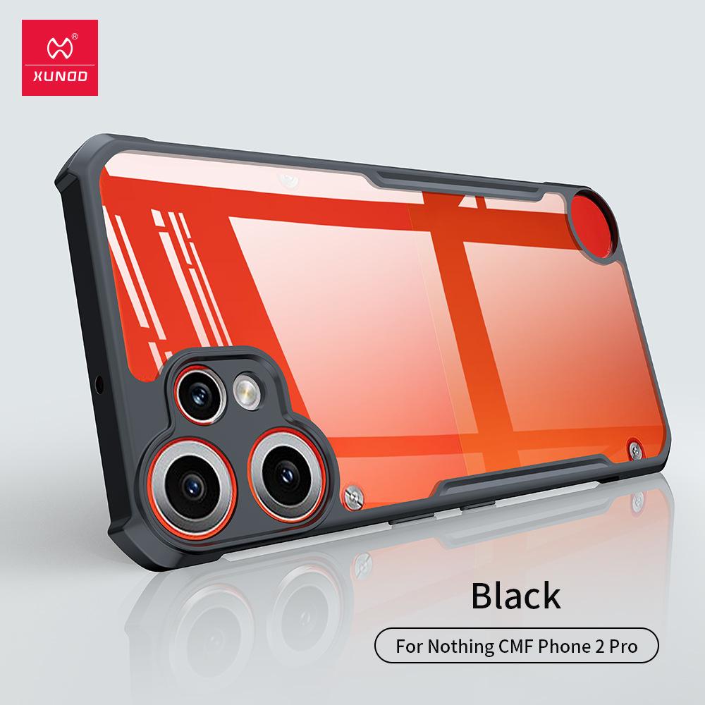 

Для Nothing CMF Phone 2 Pro Чехол XUNDD Ударопрочный Бампер Защитные Чехлы Прозрачный Чехол для Телефона Роскошный Чехол Для Nothing CMF Phone 2 Pro Nothing CMF Phone 2 Pro чёрный