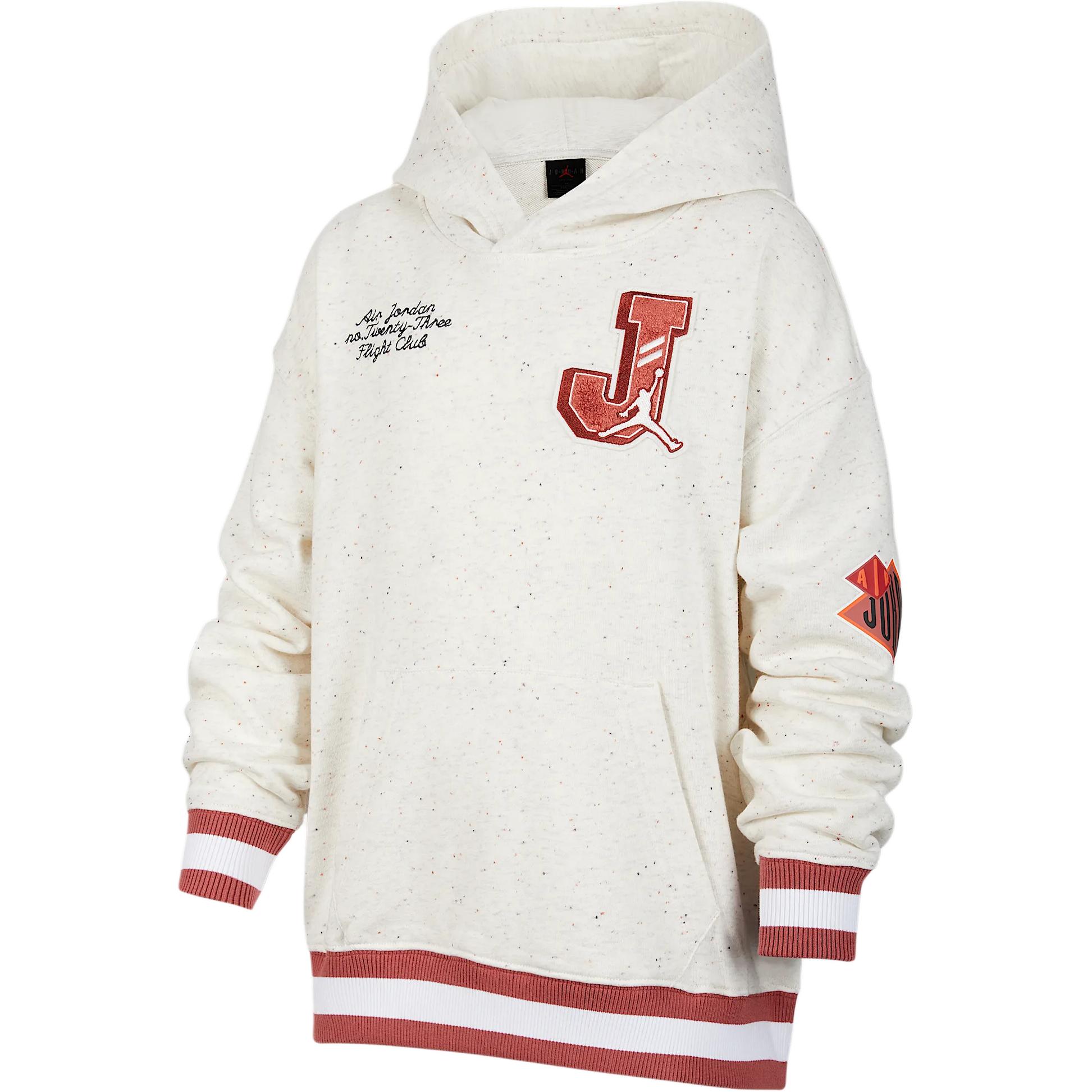 

Jordan Kids Fleece Pullover Hoodie White Black IB8387-111 L