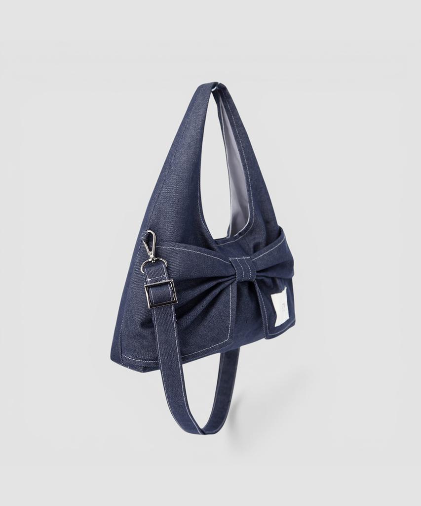 Atil Studio Denim Dewey Mini Ribbon Dot Shoulder & Crossbody Bag _ Musinsa Edition [Blue]