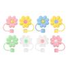 8-Piece Set of Cute Flower Straw Caps, Food-Grade Silicone, Dustproof, Leakproof, Reusable Sports Straw Covers, Drinking Straw Covers, Decorative Cove