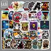 50pcs Retro Cartoon Waterproof Stickers for Tablets, Cars, Motorcycles, Luggage, and Travel Cases