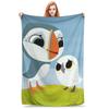 Flannel Throw Blanket Puffin Rock Cartoon Warm Plush Blankets Soft Bedspread for Bed Living Room Home Travel Couch
