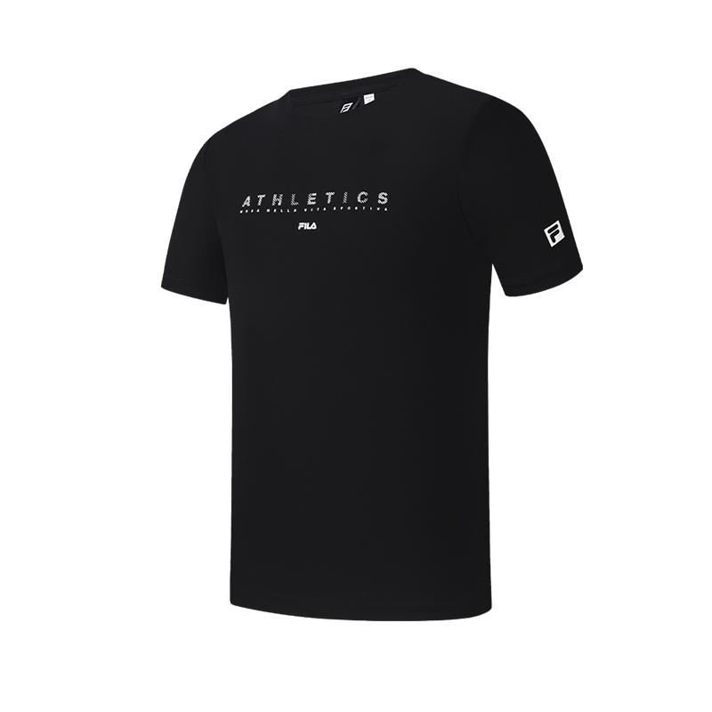 FILA Fitness Cool Touch Simple Fashion Versatile T-Shirt Men tops Black A61M621112FBK S