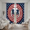 2pcs HD Independence Day Flag Star Decorative curtain Red Tie digital printed curtain Home Decoration style Decoration living