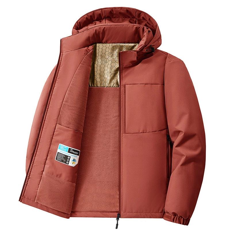 

Men s Autumn Winter SoftShell Tactical Waterproof Jackets Male Hood Coat Combat Fishing Hiking Camping Climbing Skiing Outdoor Sports XS червоний