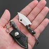 NEW Mini Stainless Steel EDC Knife Portable Outdoor Camping Unboxing Keychain Knife with Leather Case Holiday Gift