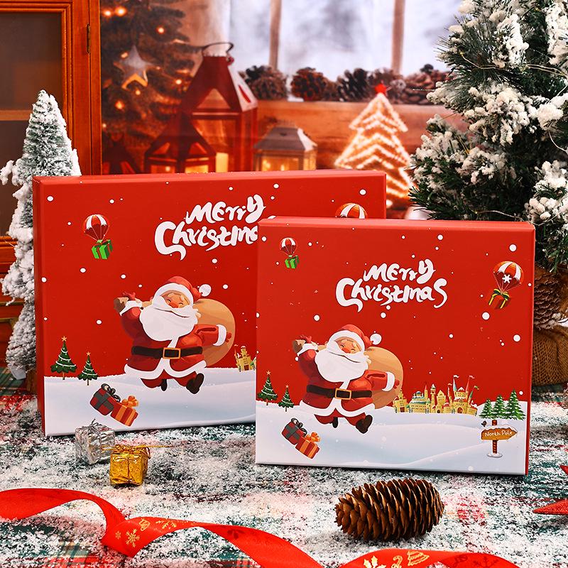 Christmas Gift Box: Red Scarf, Hat, Socks, Thermos Cup In Festive Packaging