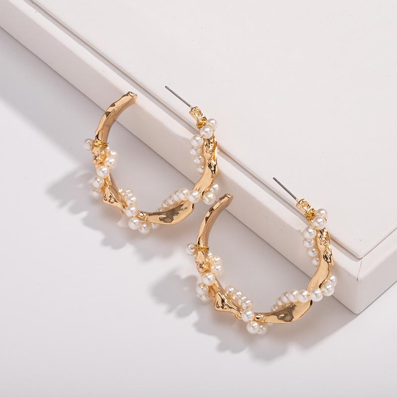 Trendy Korean-Japanese Style Pearl Stud  Dangle Earrings for Women - Street Style and Simple Elegance