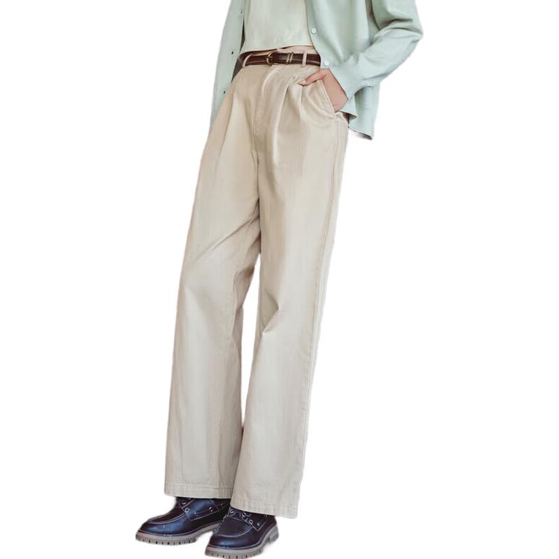 Semir Women's Cotton Pleated Wide-Leg Trousers