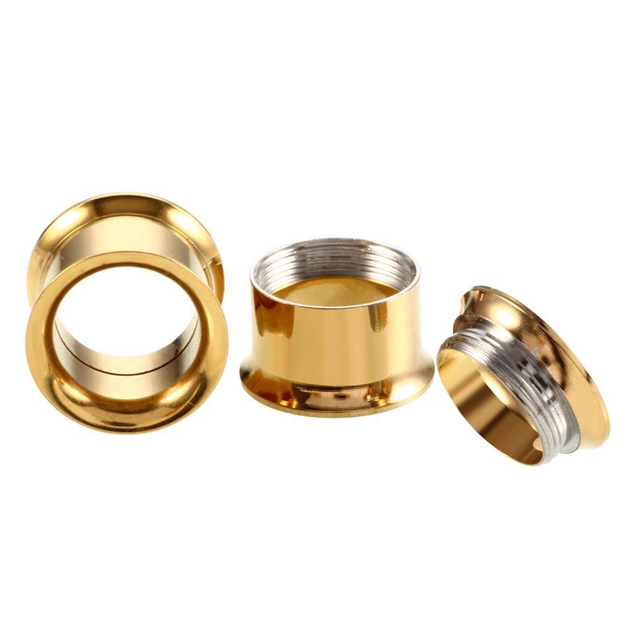 2 Stück/Los Stahl Ohrstecker und Tunnel Piercings Schraubbare Ohrring Dehner Ohrläppchen Messgeräte Körperpiercings Schmuck 2mm-20mm