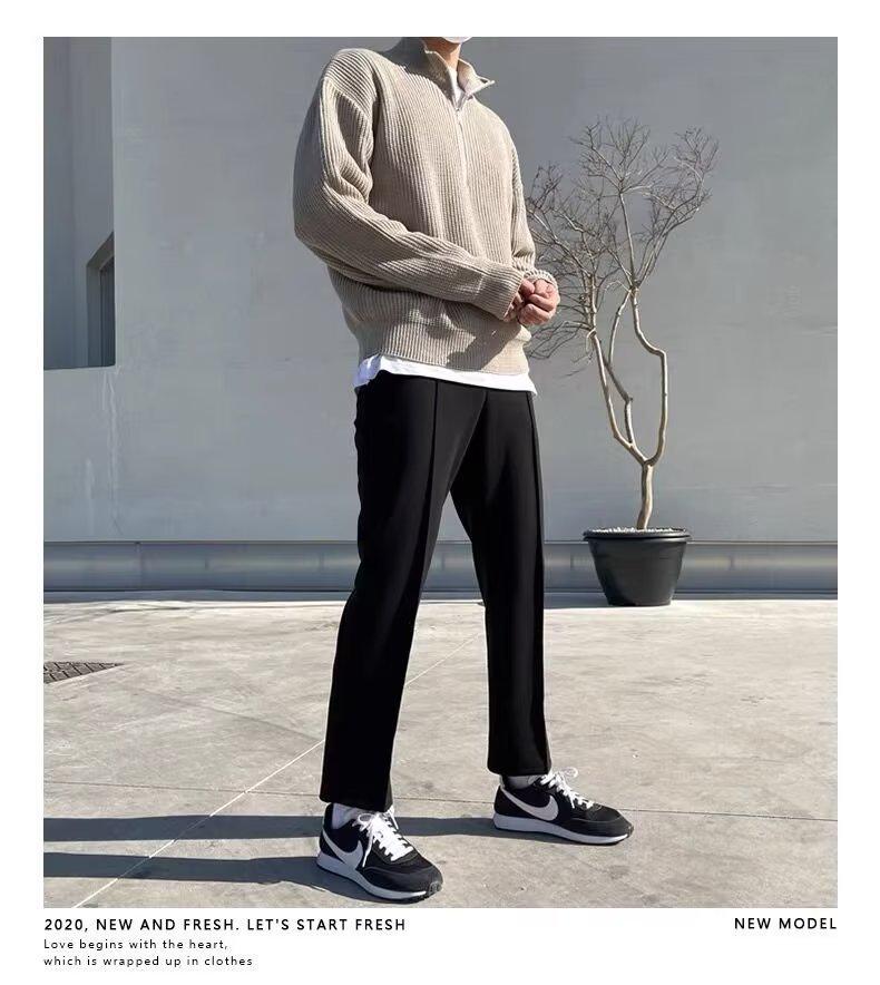 Men's Trendy Half-Zip Stand Collar Cardigan Sweater